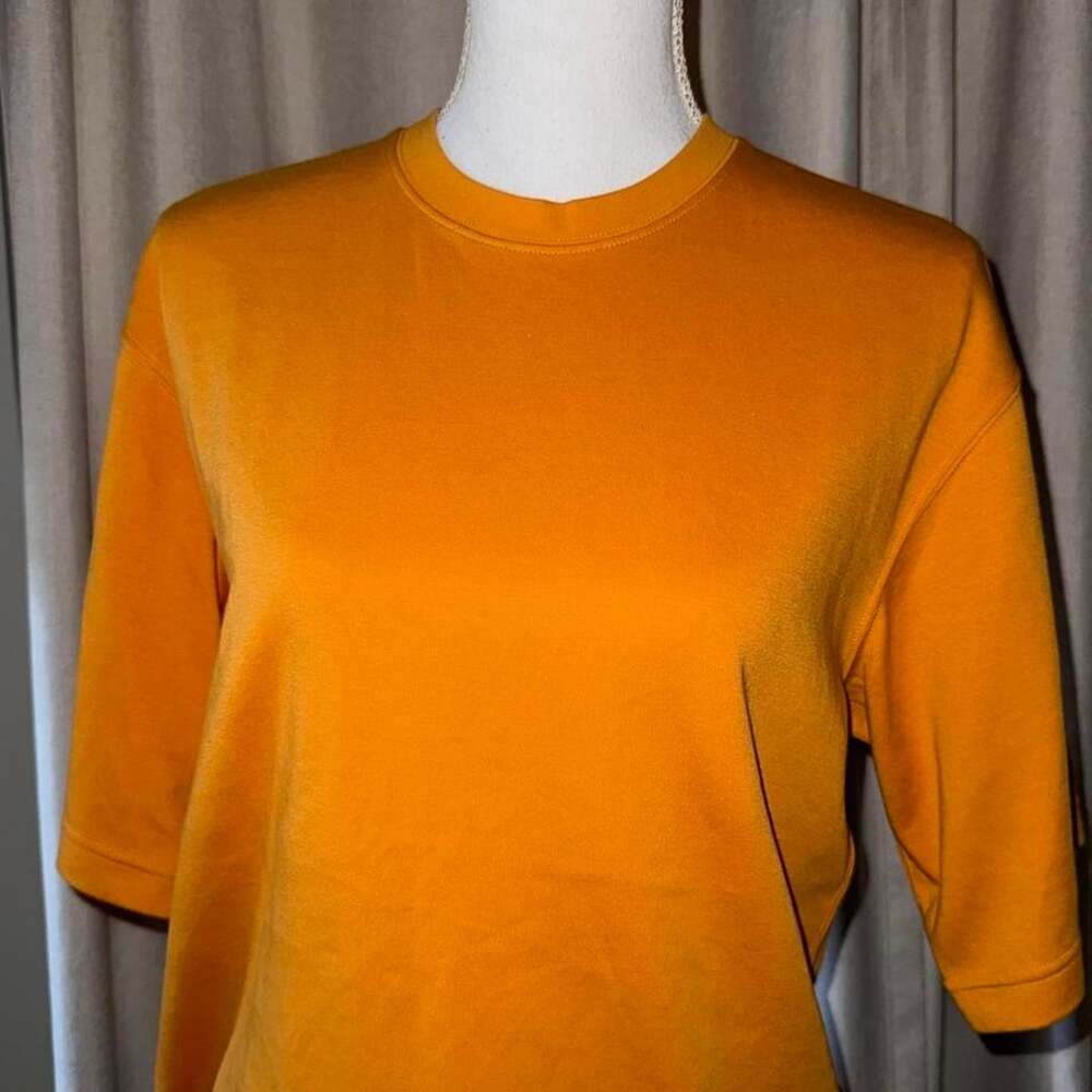 UNIQLO U Orange Oversized T-Shirt XS Minimalist Boxy Tee